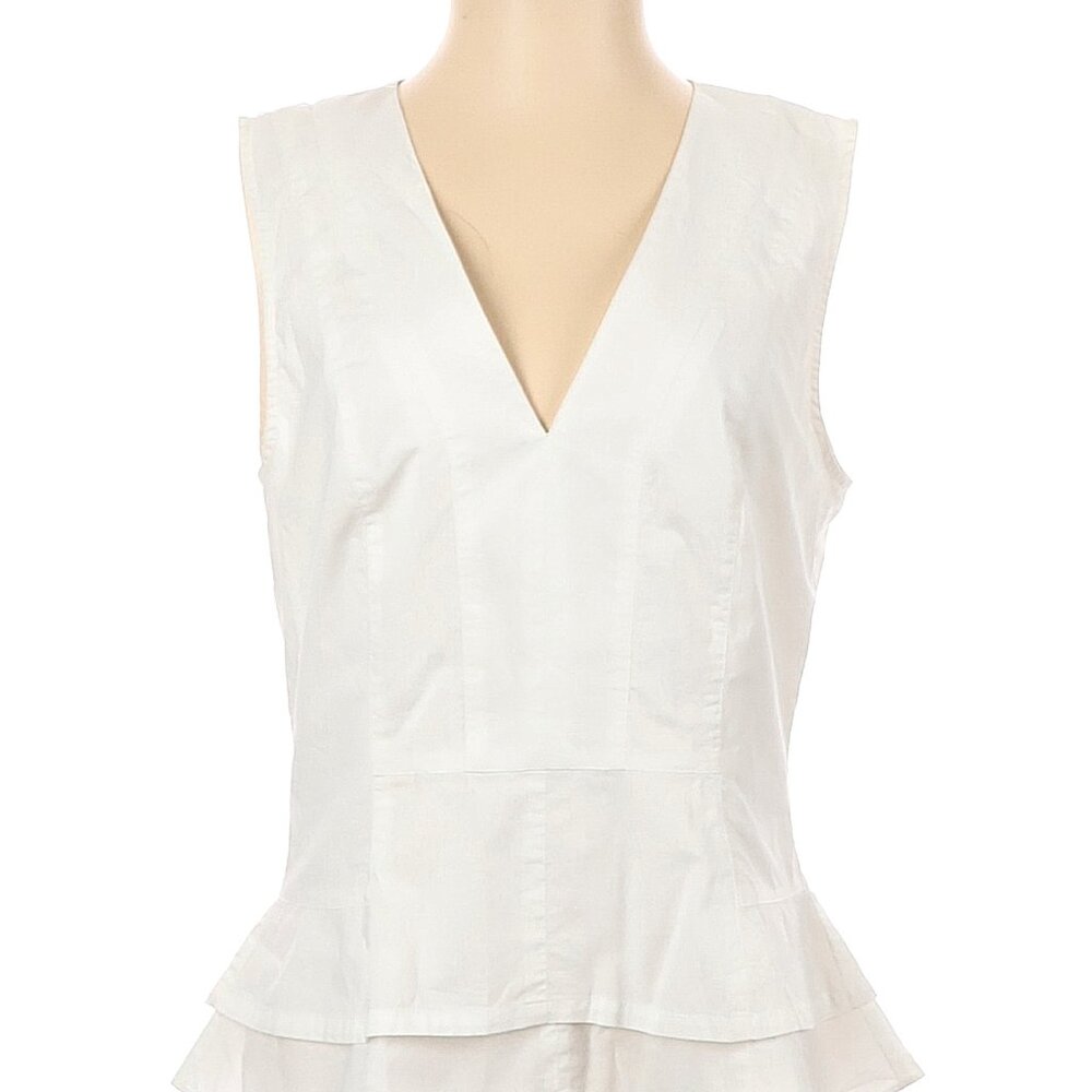 Derek Lam 10 Crosby White Peplum Top